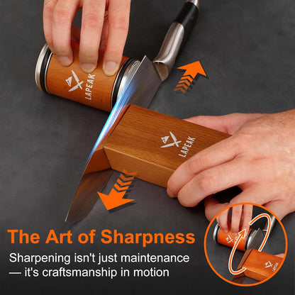 Rolling Knife Sharpener Kit, Knife Sharpener Tool, Knife Sharpening with Diamonds and Ceramic for Steel of Any Hardness, Kitchen, Outdoor & Utility Knives Sharpener with 15° & 20° Magnetic Angle.