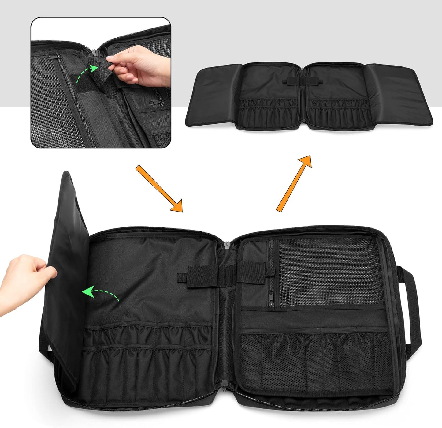 Chef Knife Bag with 20+ Slots, Professional Chef Storage Case with Lockhole & Multiple Pockets, Knife Carrier Travel Knife Roll Bag for Kitchen Tools & Chef Utensils, Patent Design, Bag Only