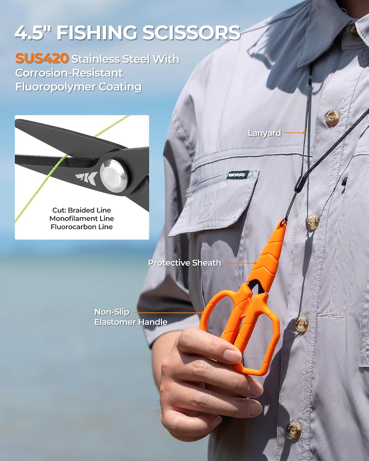 SteelStream Fishing Tool Set, Fishing Gear - Corrosion Resistant Fishing Pliers, Fillet Knife, Fishing Scissors, Fish Lip Gripper, Multi-Functional Jaw, Fishing Gifts for Men