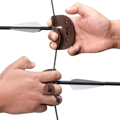 Archery Finger Tab, Protect Guard for Recurve Bows, Finger Protector, Shooting Practice Gear Sports & Outdoors, Full Grain Leather, Handmade