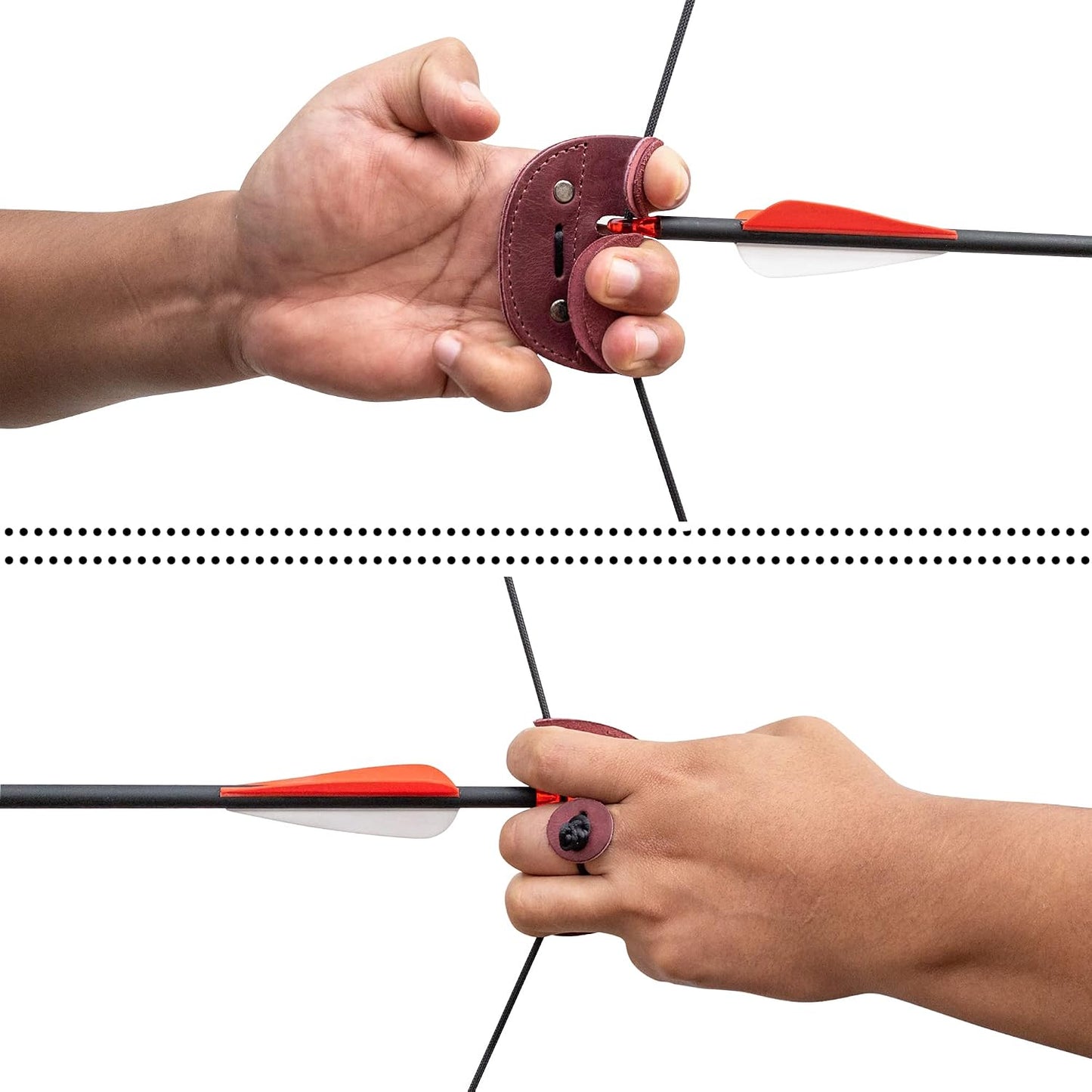 Archery Finger Tab, Protect Guard for Recurve Bows, Finger Protector, Shooting Practice Gear Sports & Outdoors, Full Grain Leather, Handmade