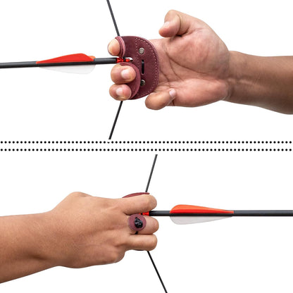Archery Finger Tab, Protect Guard for Recurve Bows, Finger Protector, Shooting Practice Gear Sports & Outdoors, Full Grain Leather, Handmade
