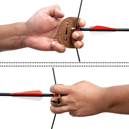 Archery Finger Tab, Protect Guard for Recurve Bows, Finger Protector, Shooting Practice Gear Sports & Outdoors, Full Grain Leather, Handmade