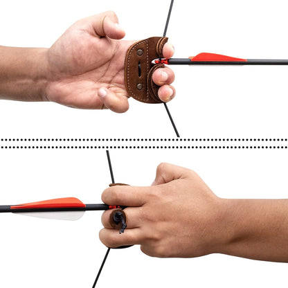 Archery Finger Tab, Protect Guard for Recurve Bows, Finger Protector, Shooting Practice Gear Sports & Outdoors, Full Grain Leather, Handmade
