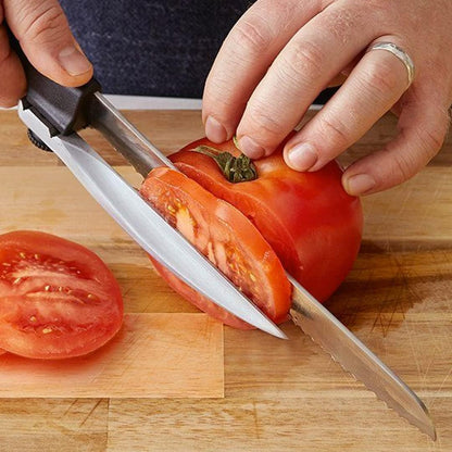 ' Precision Slicing Knife (Right-Handed) - 8 and 1/4 Inches Stainless Serrated Blade With Cutting Guide for Exact Slices Up To 5/8 Inch Thick