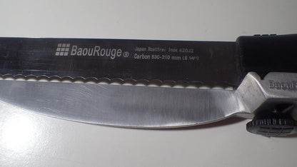 ' Precision Slicing Knife (Right-Handed) - 8 and 1/4 Inches Stainless Serrated Blade With Cutting Guide for Exact Slices Up To 5/8 Inch Thick