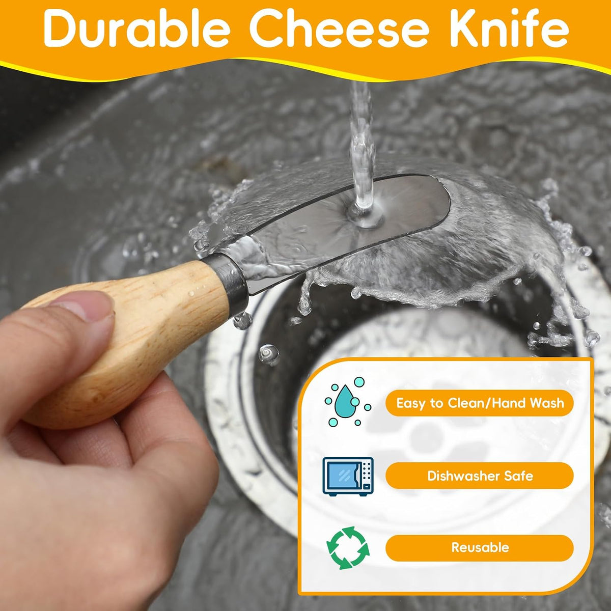 100 Pcs Cheese Butter Spreader Knife Stainless Steel Butter Knife with Wooden Handle for Jam, Sandwiches, Dips and Charcuterie Kitchen Gadgets Bulk