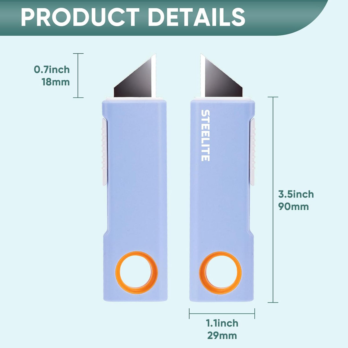 5PCS Mini Box Cutter Keychain, Retractable Package Opener for Boxes, Envelopes & Packages, Cute Portable Box Opener for Office, Home & Daily Use