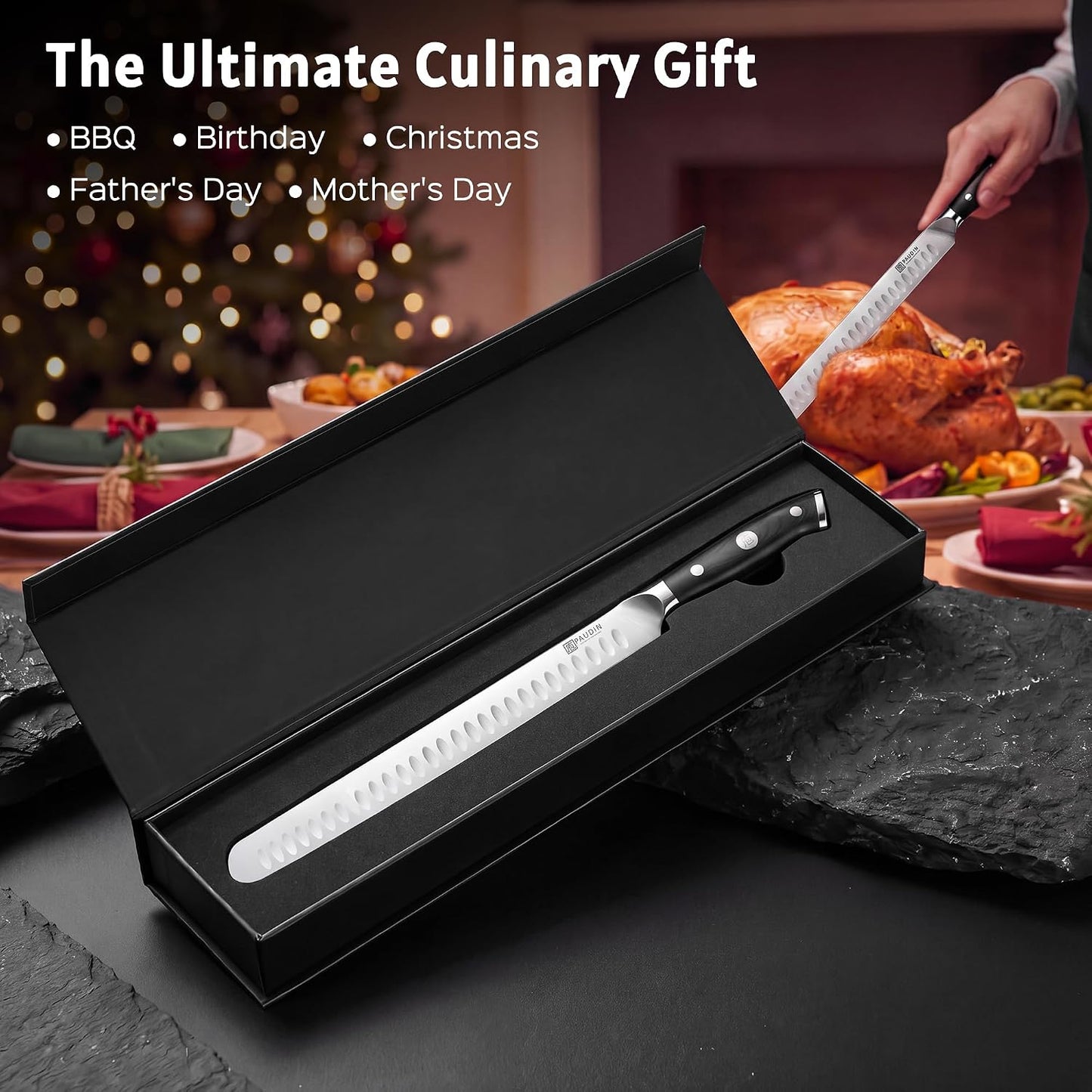 Cleaver Knife 7 Inch, Razor Sharp Chinese Chef Knife Dishwasher Safe, German High Carbon Steel Vegetable Cleaver with G10 Handle, Meat Slicing Slicer, Daily Meal Prep for Home and Restaurant