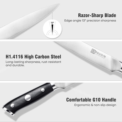 Cleaver Knife 7 Inch, Razor Sharp Chinese Chef Knife Dishwasher Safe, German High Carbon Steel Vegetable Cleaver with G10 Handle, Meat Slicing Slicer, Daily Meal Prep for Home and Restaurant