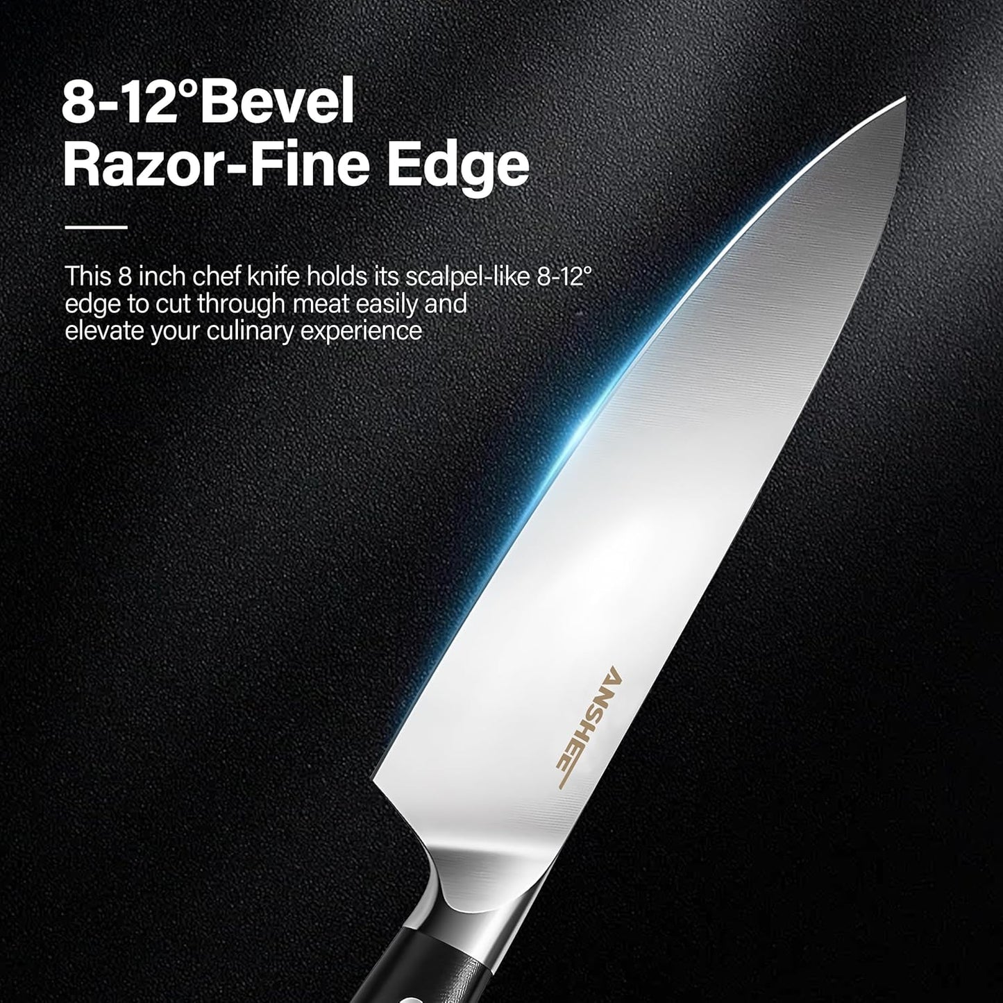 8 Inch Gyuto Chef Knife - High Carbon Stainless Steel Ultra Sharp Blade,G10 handle Dishwasher Safe, Professional Kitchen Knife for Meat,Vegetables with Sheath Gift Box(Home Cooks & Restaurants)