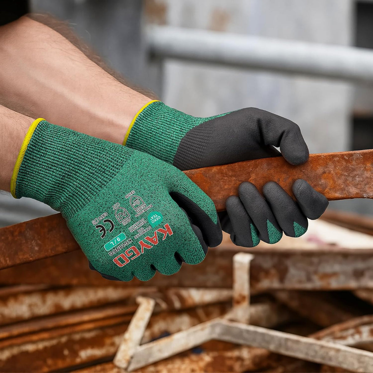 Cut Resistant Gloves, MicroFoam Nitrile Coated, KG18NCG, 3 Pairs | HPPE/Fiberglass, Oil-Resistant Grip, ANSI Cut Resistant Level A2, Breathable 18 Gauge Knit, for Construction, Automotive