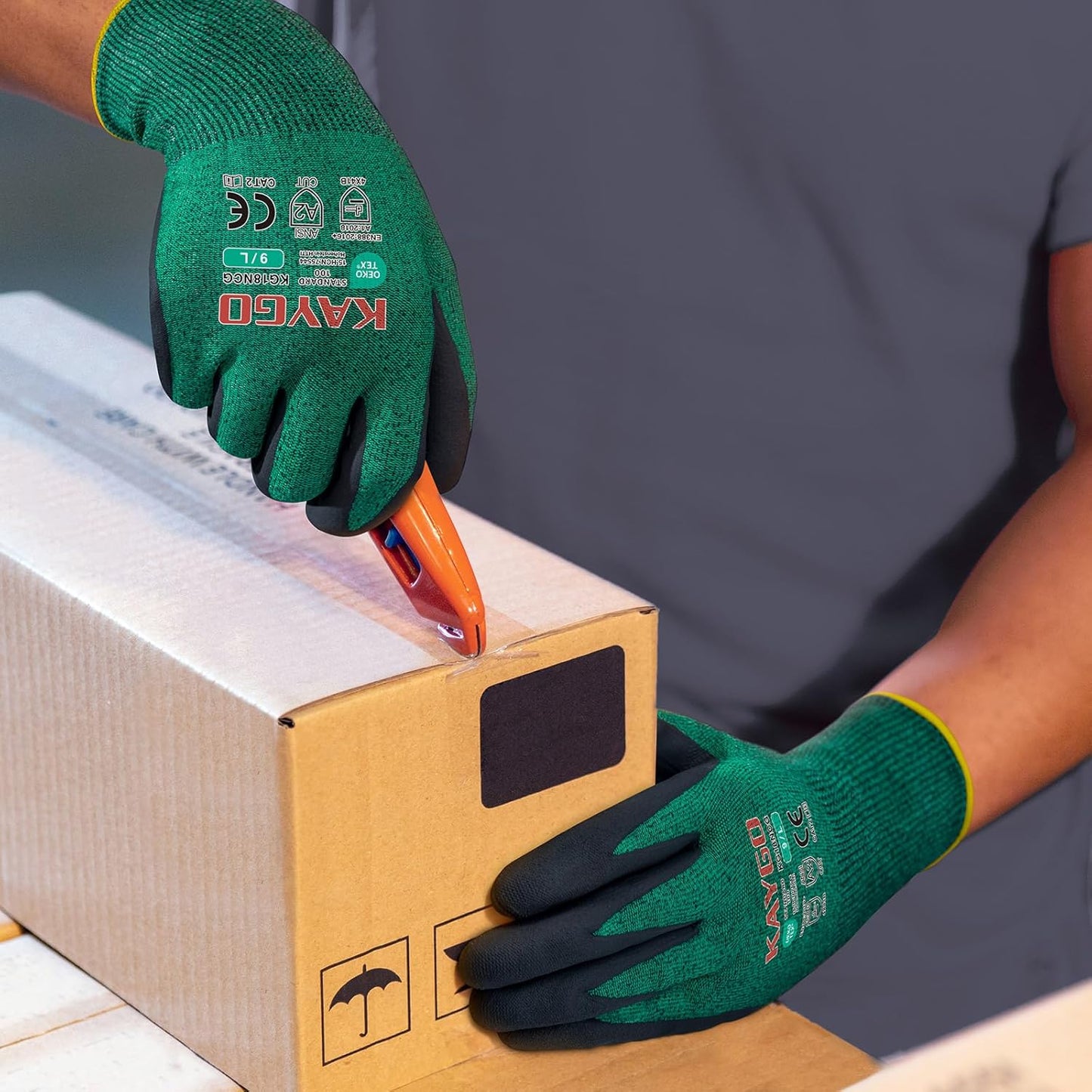 Cut Resistant Gloves, MicroFoam Nitrile Coated, KG18NCG, 3 Pairs | HPPE/Fiberglass, Oil-Resistant Grip, ANSI Cut Resistant Level A2, Breathable 18 Gauge Knit, for Construction, Automotive