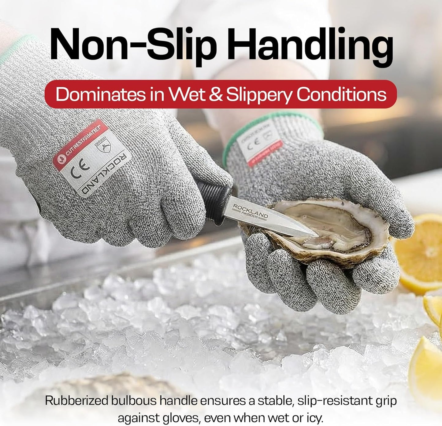 Oyster Shucking Knife - 3.5” Heavy Duty 420 Stainless Steel Shucker for Clams & Shellfish - Non-Slip Ergonomic Handle Seafood Tool for Beginners, 1-Pack