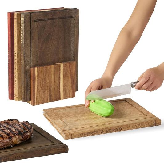 Book Cutting Boards Set,Wooden Chopping Cutting Boards,Wooden Chopping Boards Books Sets For Kitchens