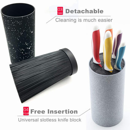 Universal Knife Block Holder with Premium Nylon Insert - Cooking Utensils Holder, Perfect for Ceramic Knives, Steak Knives and Kitchen Accesseries Storage (Cylinder)