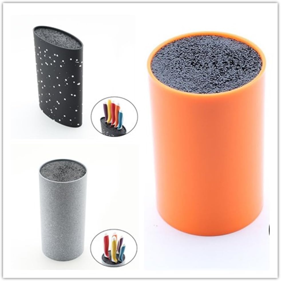 Universal Knife Block Holder with Premium Nylon Insert - Cooking Utensils Holder, Perfect for Ceramic Knives, Steak Knives and Kitchen Accesseries Storage (Cylinder)