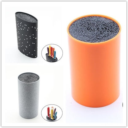 Universal Knife Block Holder with Premium Nylon Insert - Cooking Utensils Holder, Perfect for Ceramic Knives, Steak Knives and Kitchen Accesseries Storage (Cylinder)