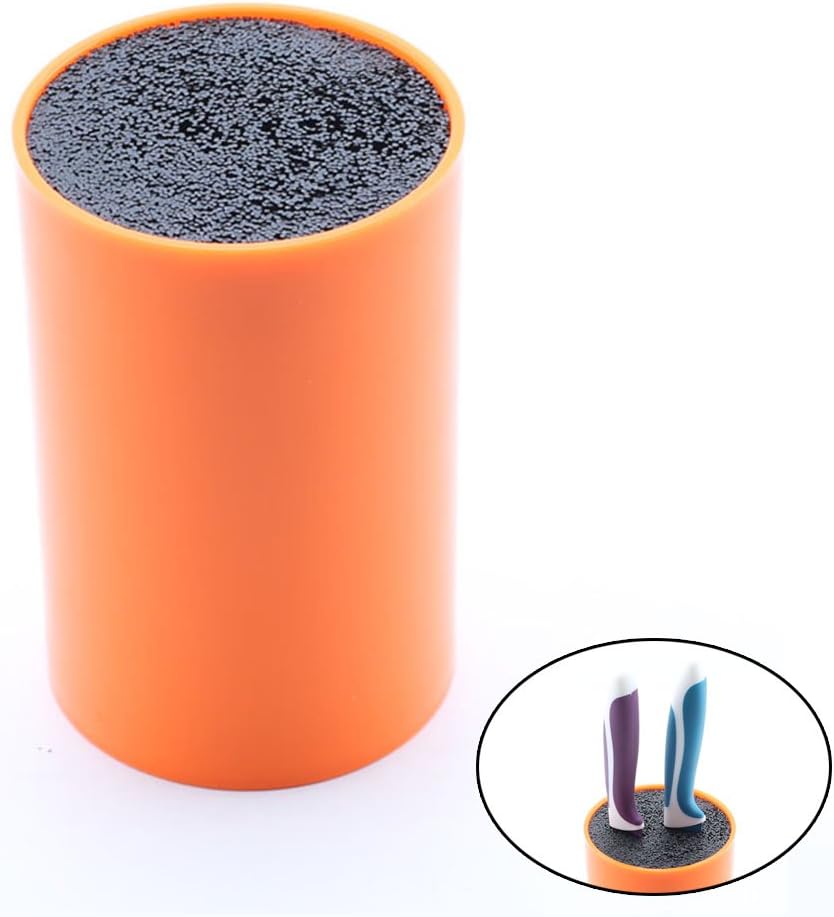 Universal Knife Block Holder with Premium Nylon Insert - Cooking Utensils Holder, Perfect for Ceramic Knives, Steak Knives and Kitchen Accesseries Storage (Cylinder)