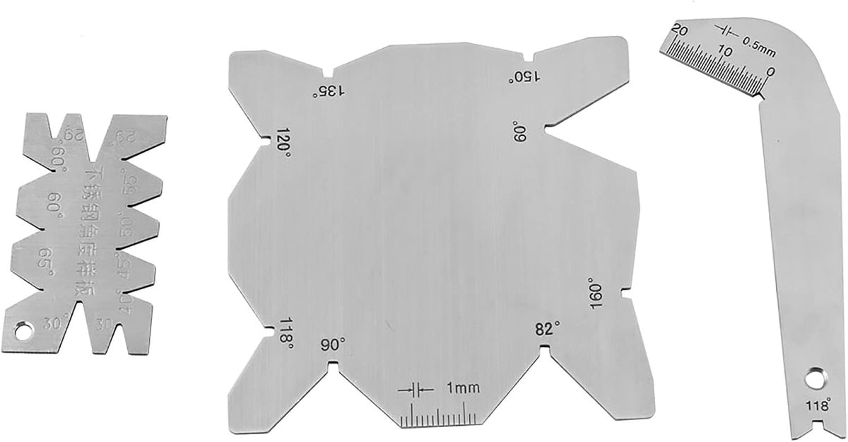 Drill Bit Angle Gauge Set 3Pcs Stainless Steel Drill Sharpening Tool, Angle Measurement Gauge for Drill Bits with Protractor, 60-160° Angle Finder for Woodworking Metalworking with