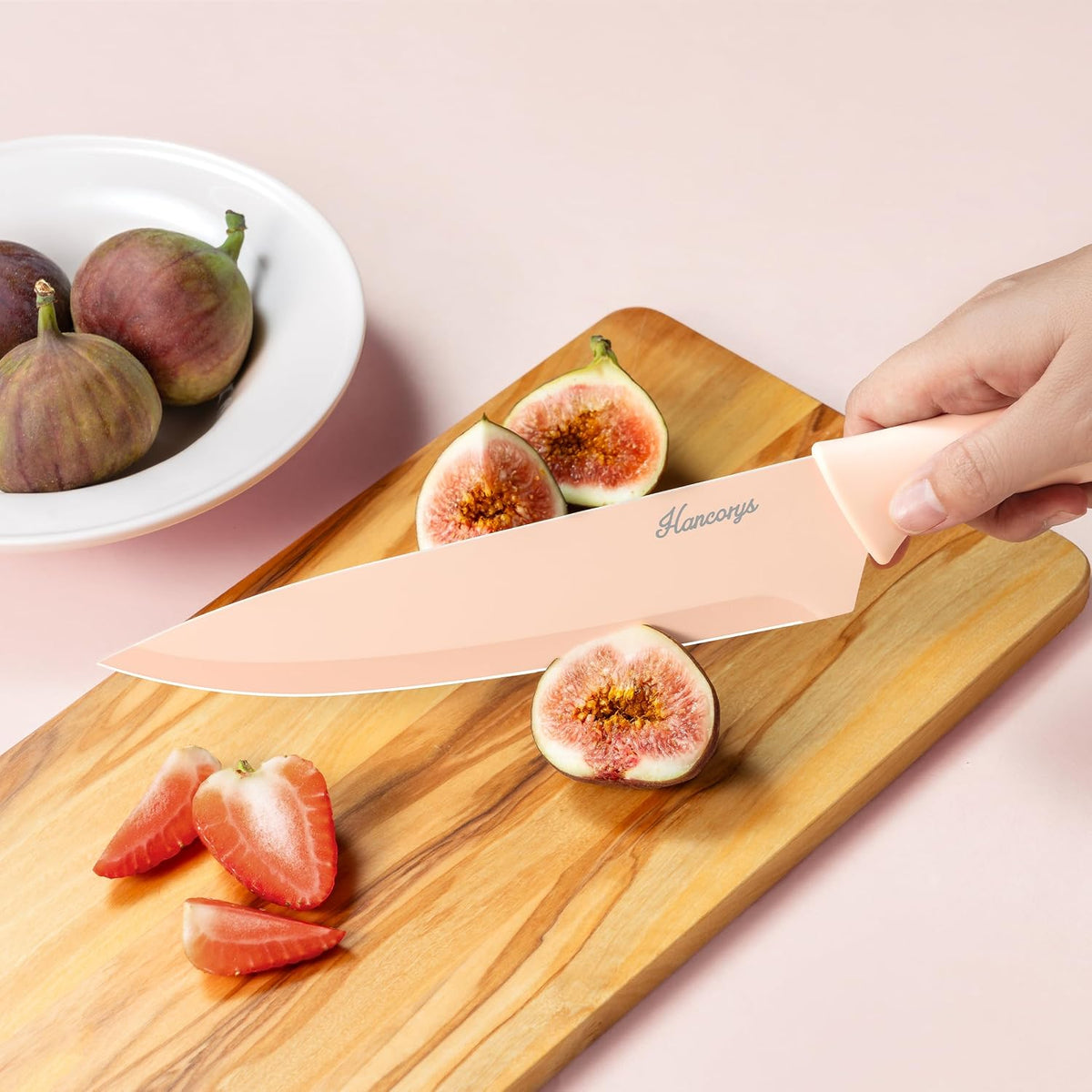 15 PCS Black Knife Set for Kitchen with Block, Built-In Sharpener