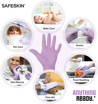 Disposable Nitrile Gloves in POP-N-GO Pack of 50 or 200 Powder Free - Hair, Cleaning, Medical Use, Food Handling
