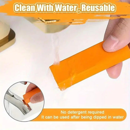 Cleaning Eraser for Kitchen, Rubber Stain Eraser for Removing Water Stains and Rust, Reusable Cleaning Scrubber Pad for Sink, Countertop, and Cookware, 3.15"x1"x0.51" (2)