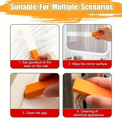 Cleaning Eraser for Kitchen, Rubber Stain Eraser for Removing Water Stains and Rust, Reusable Cleaning Scrubber Pad for Sink, Countertop, and Cookware, 3.15"x1"x0.51" (2)