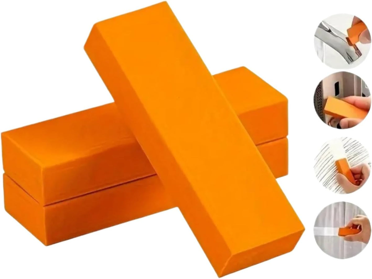 Cleaning Eraser for Kitchen, Rubber Stain Eraser for Removing Water Stains and Rust, Reusable Cleaning Scrubber Pad for Sink, Countertop, and Cookware, 3.15"x1"x0.51" (2)