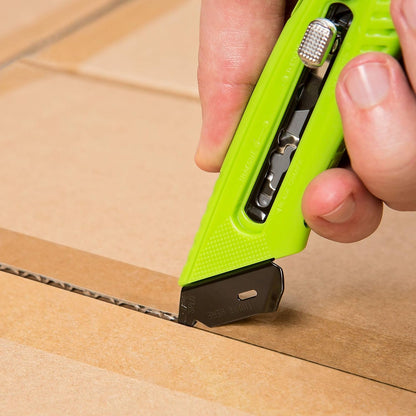 S5R Box Cutter | Heavy Duty Utility Knife, Tape Splitter, & Film Cutter | 3-Position Retractable Box Cutter with Easy Blade Change | For Right Handed Users