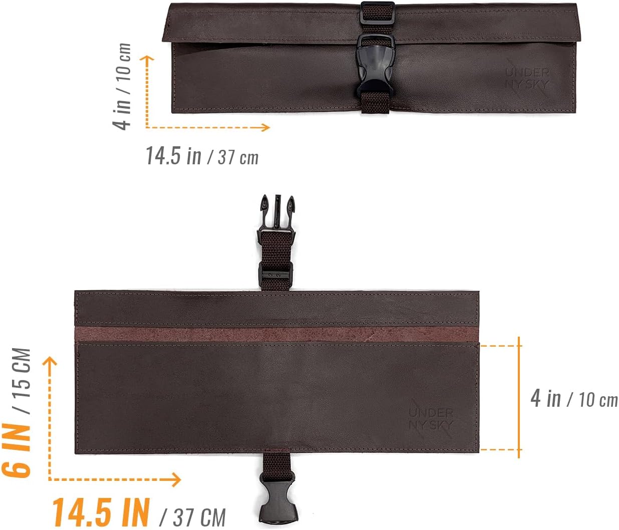 Genuine Leather Knife Roll Case, Bag For Chefs, 1 Slot, Black | Real Leather Pouch, Portable Bag for Cooking Tools, Utensils, Cutlery Knives, Brushes, Roll For Chefs, Kitchen, Travel, Gift
