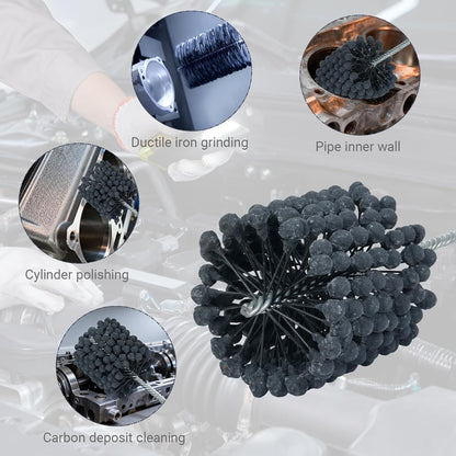 Cylinder Hone, 240 Grit Silicon Carbide, 4 1/8" (105mm) Diameter Ball Hone for Hole Diameters 3 3/4" - 4 1/8", Cylinder Engine Sanding Brush for Mild Steel, Stainless Steel, and Cast Iron