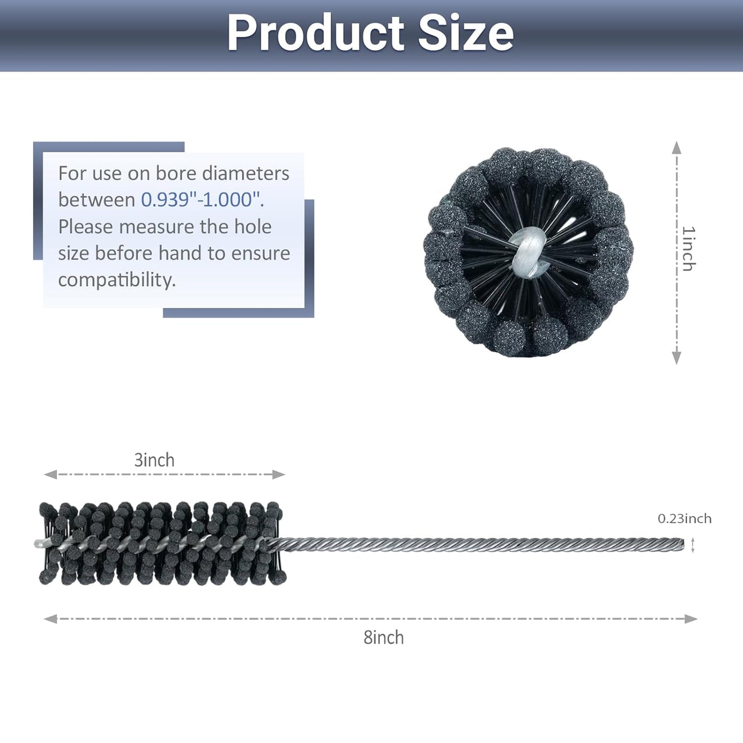Cylinder Hone, 240 Grit Silicon Carbide, 4 1/8" (105mm) Diameter Ball Hone for Hole Diameters 3 3/4" - 4 1/8", Cylinder Engine Sanding Brush for Mild Steel, Stainless Steel, and Cast Iron