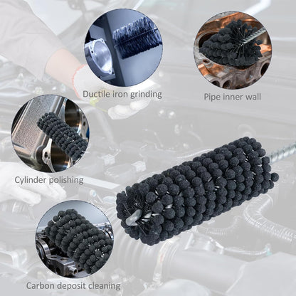 Cylinder Hone, 240 Grit Silicon Carbide, 4 1/8" (105mm) Diameter Ball Hone for Hole Diameters 3 3/4" - 4 1/8", Cylinder Engine Sanding Brush for Mild Steel, Stainless Steel, and Cast Iron