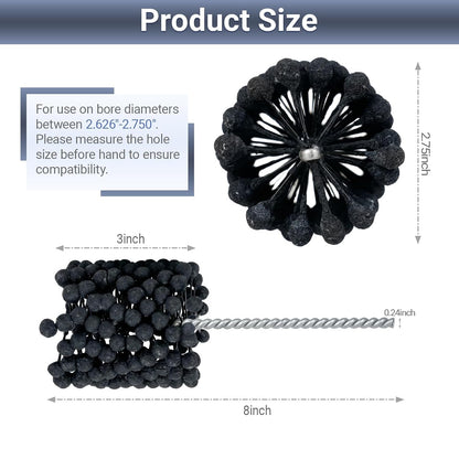 Cylinder Hone, 240 Grit Silicon Carbide, 4 1/8" (105mm) Diameter Ball Hone for Hole Diameters 3 3/4" - 4 1/8", Cylinder Engine Sanding Brush for Mild Steel, Stainless Steel, and Cast Iron