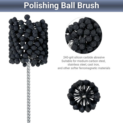 Cylinder Hone, 240 Grit Silicon Carbide, 4 1/8" (105mm) Diameter Ball Hone for Hole Diameters 3 3/4" - 4 1/8", Cylinder Engine Sanding Brush for Mild Steel, Stainless Steel, and Cast Iron
