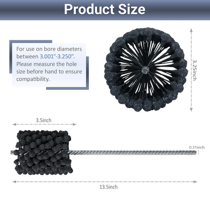 Cylinder Hone, 240 Grit Silicon Carbide, 4 1/8" (105mm) Diameter Ball Hone for Hole Diameters 3 3/4" - 4 1/8", Cylinder Engine Sanding Brush for Mild Steel, Stainless Steel, and Cast Iron