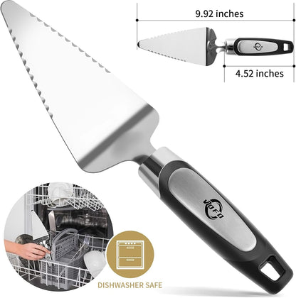 Flatware Pie Server Stainless Steel Cake Pizza Cutter Tart Dessert Slicer (Black)