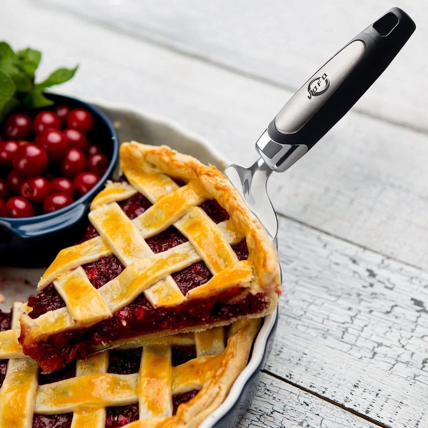 Flatware Pie Server Stainless Steel Cake Pizza Cutter Tart Dessert Slicer (Black)