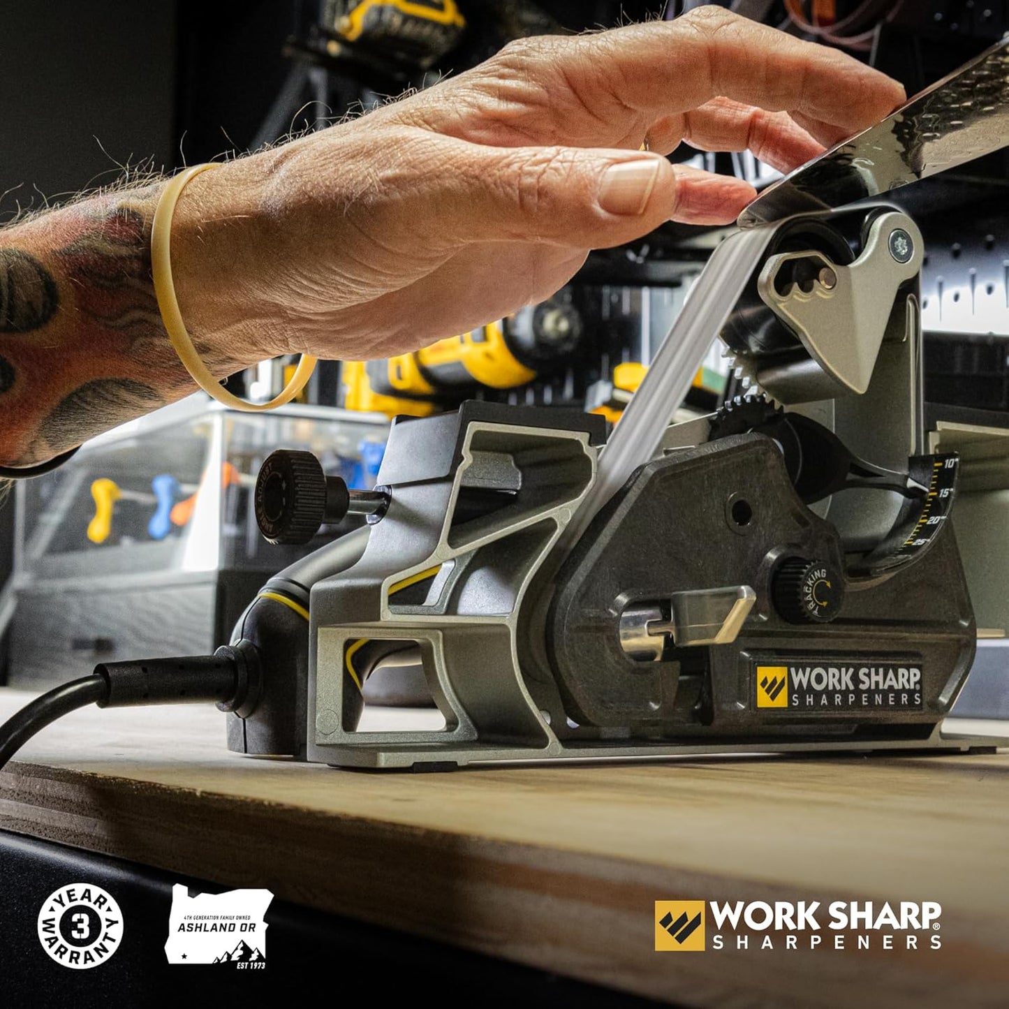 Ken Onion Knife Sharpener Tool - Adjustable Knife Sharpening System - For Knives, Scissors, Serrated Blades, & Tools