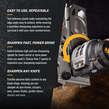 Ken Onion Knife Sharpener Tool - Adjustable Knife Sharpening System - For Knives, Scissors, Serrated Blades, & Tools