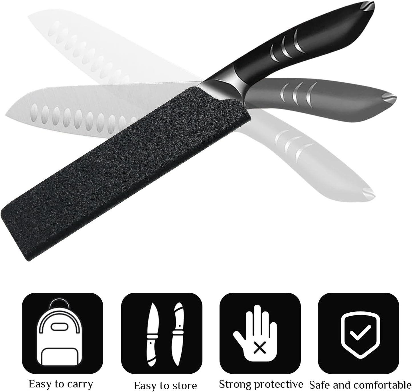 3pcs Universal Knife Edge Guards for 3.5'' Paring Fruit Knife, Kitchen Safety Knife Sheath Sleeves ABS Knife Cover Case Knife Blade Protectors
