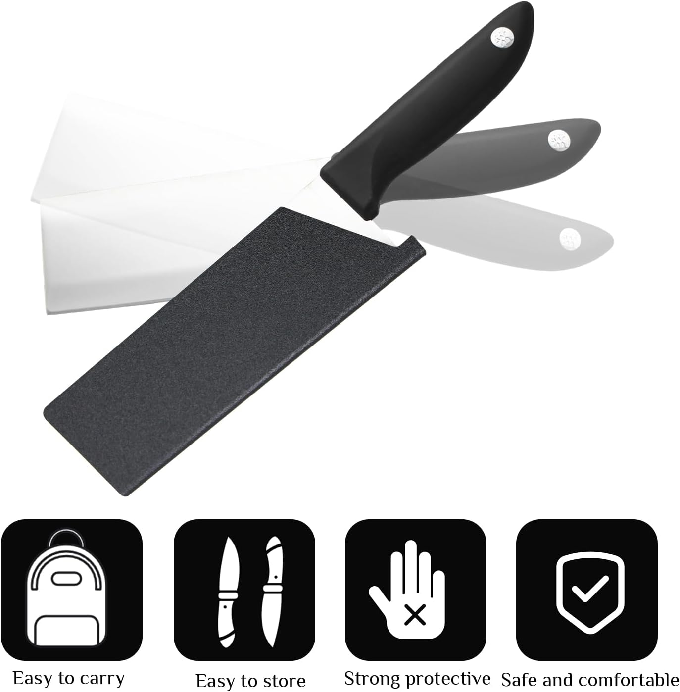 3pcs Universal Knife Edge Guards for 3.5'' Paring Fruit Knife, Kitchen Safety Knife Sheath Sleeves ABS Knife Cover Case Knife Blade Protectors
