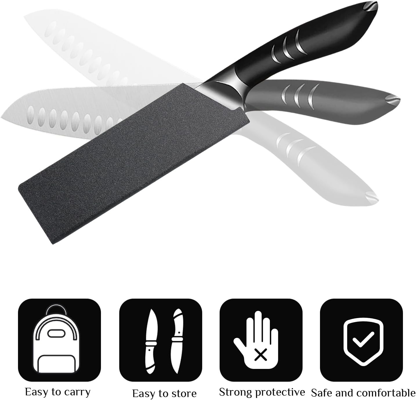 3pcs Universal Knife Edge Guards for 3.5'' Paring Fruit Knife, Kitchen Safety Knife Sheath Sleeves ABS Knife Cover Case Knife Blade Protectors