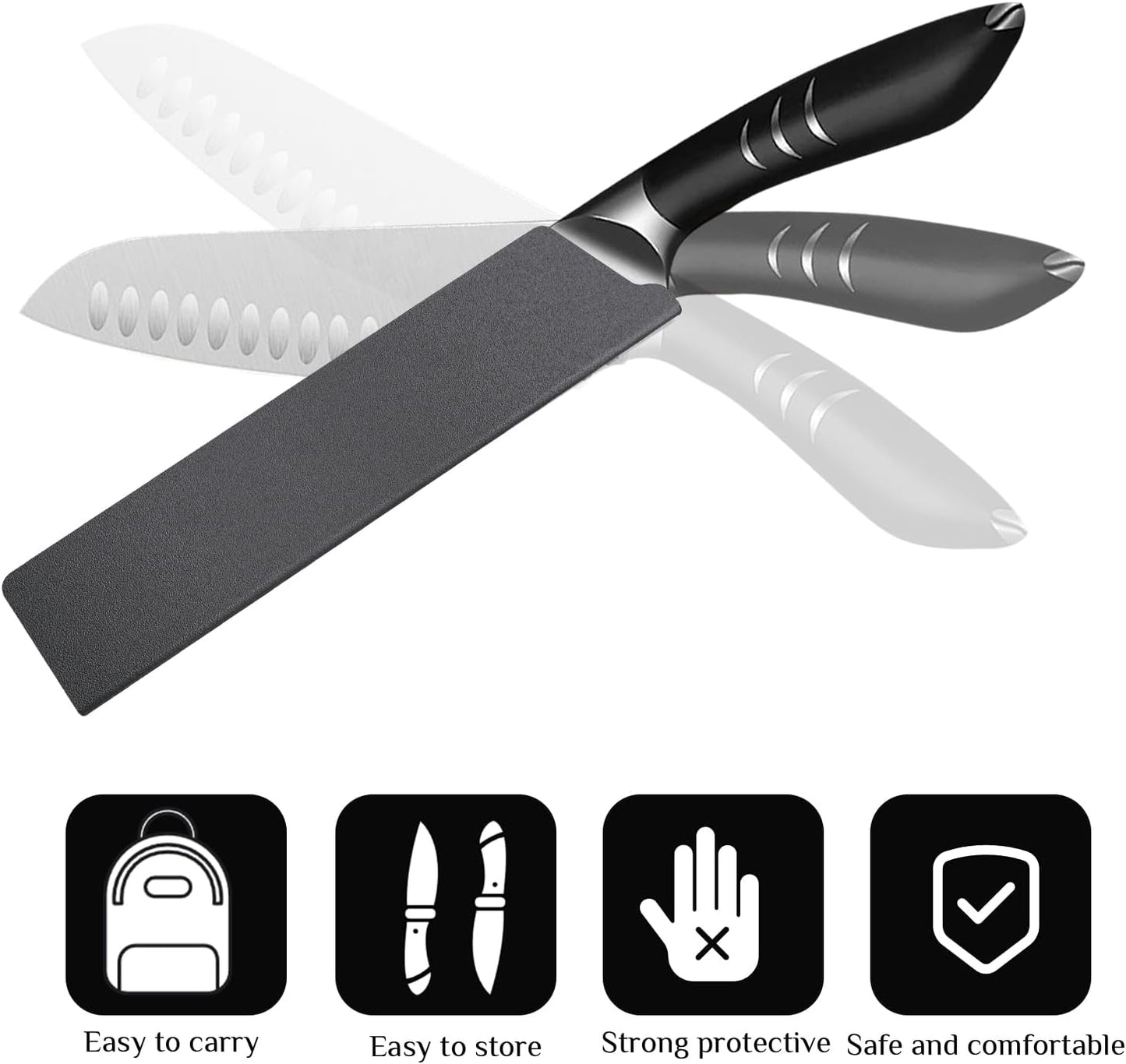 3pcs Universal Knife Edge Guards for 3.5'' Paring Fruit Knife, Kitchen Safety Knife Sheath Sleeves ABS Knife Cover Case Knife Blade Protectors