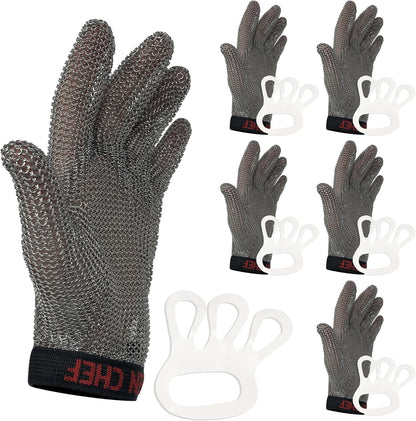 KLEEN CHEF Stainless Steel Cut Resistant Gloves | Heavy Duty, Butcher Glove for Cutting Meat, Fishing, Chopping, Shredding