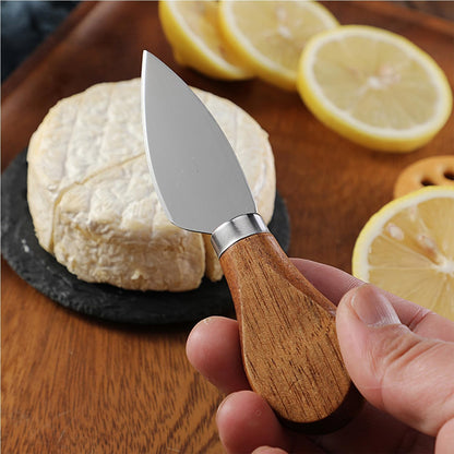 6-Piece Exquisite Cheese Knife Set, Cheese Knives Cheese Board Charcuterie Knife Cheese Tools, Wooden Handle Stainless Steel Slicer Gift Set