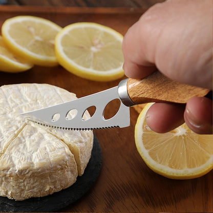 6-Piece Exquisite Cheese Knife Set, Cheese Knives Cheese Board Charcuterie Knife Cheese Tools, Wooden Handle Stainless Steel Slicer Gift Set