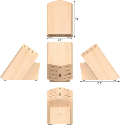Cangshan Empty Knife Block, 16-Slot Organizer, Flat Top (Acacia Wood)