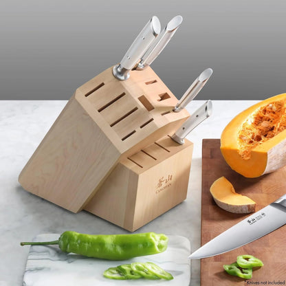 Cangshan Empty Knife Block, 16-Slot Organizer, Flat Top (Acacia Wood)